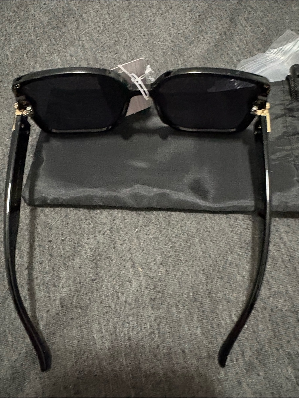 Source Unknown Black Sunglasses with Gold Accents